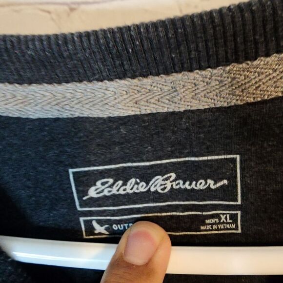 Men's Eddie Bauer Dark Gray Long Sweater, Size XL - Picture 2 of 4